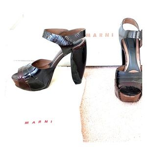 Marni patent leather platform shoes